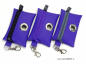 Mobile Preview: Täschchen für Hundekotbeutel, aus Kunstleder LILA violett, große Öse, Reißverschluß grau